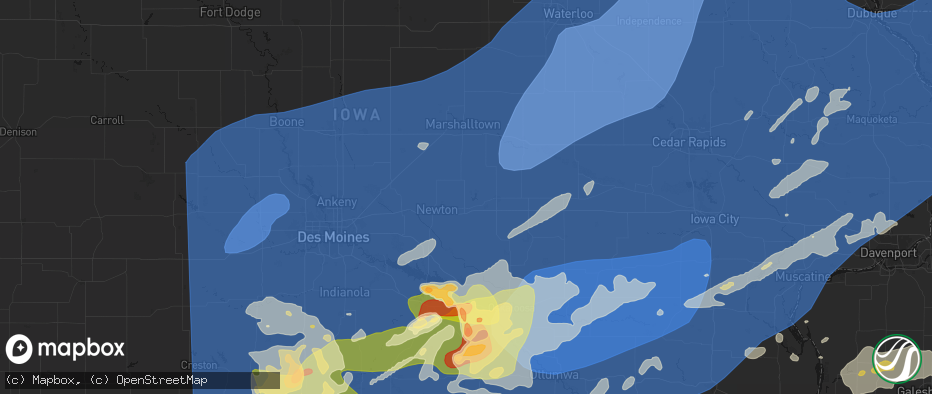 Hail map in Kellogg, IA on June 11, 2026