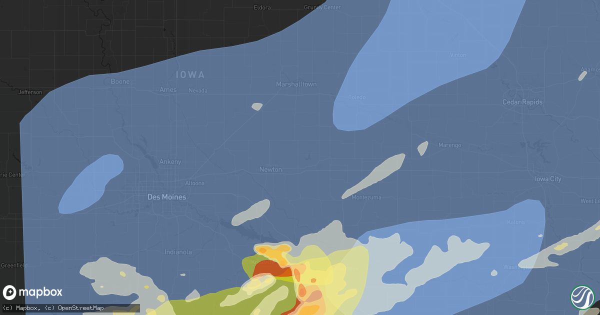Hail map in Kellogg, IA on June 11, 2026