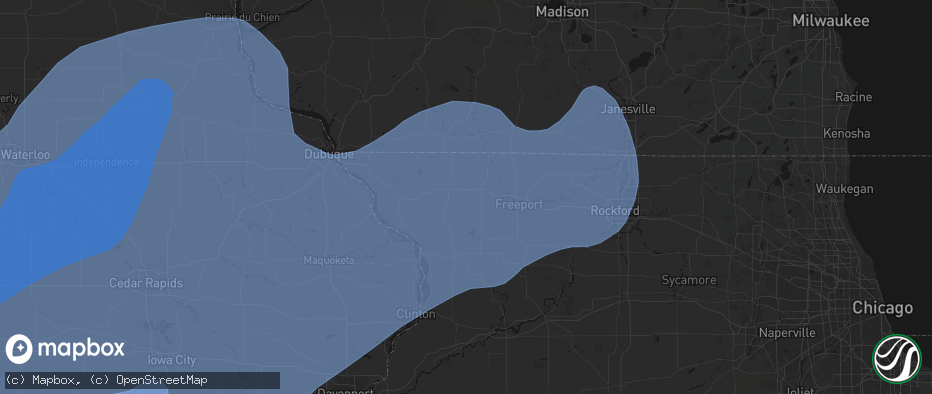 Hail map in Kent, IL on June 11, 2026