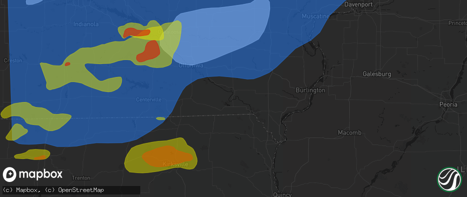 Hail map in Keosauqua, IA on June 11, 2026