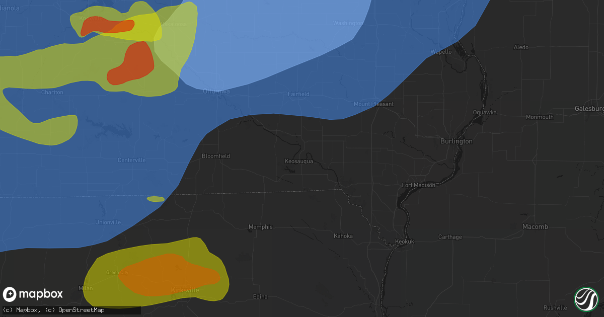 Hail map in Keosauqua, IA on June 11, 2026