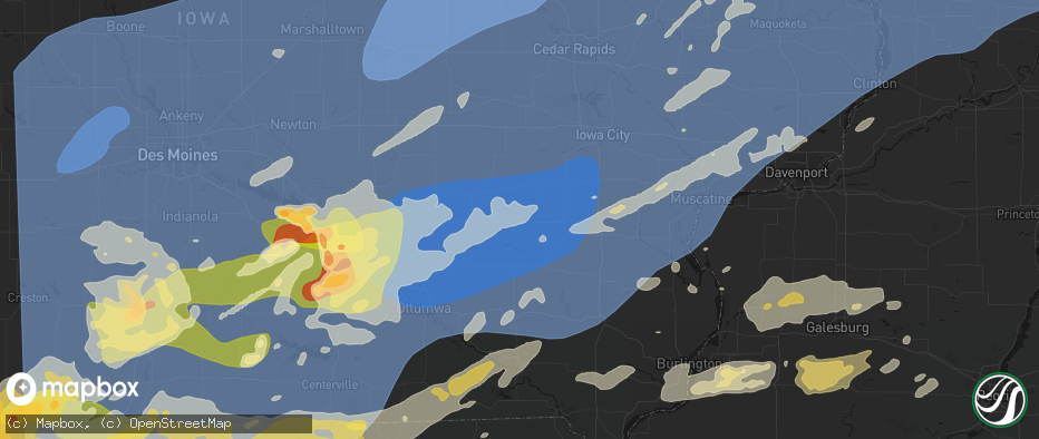 Hail map in Keota, IA on June 11, 2026