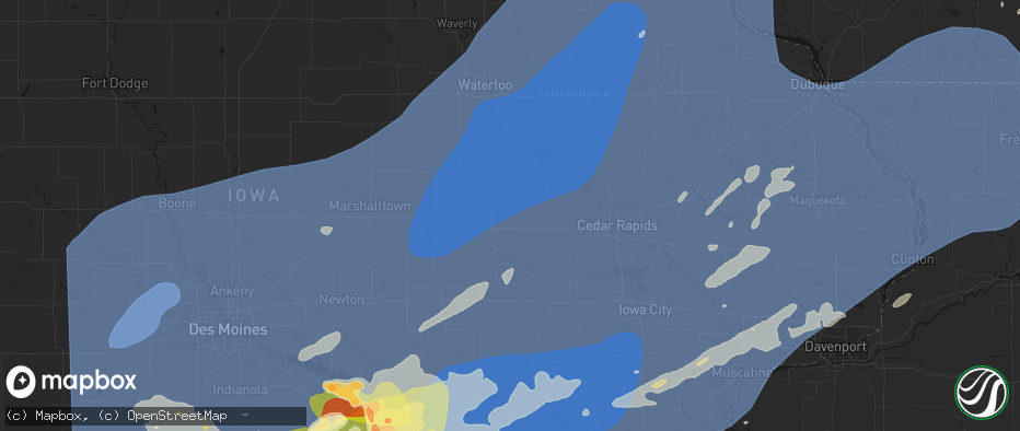 Hail map in Keystone, IA on June 11, 2026