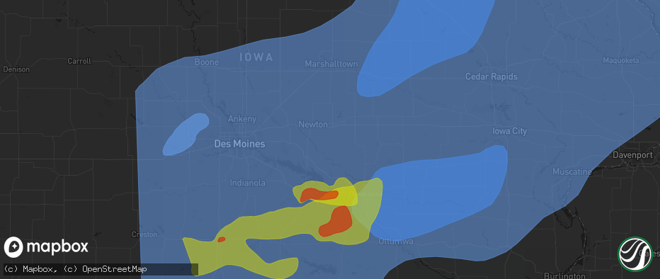Hail map in Killduff, IA on June 11, 2026