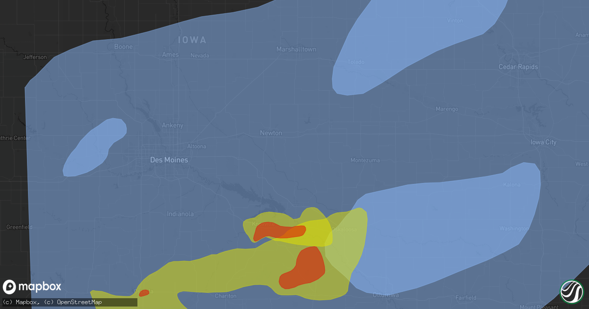 Hail map in Killduff, IA on June 11, 2026