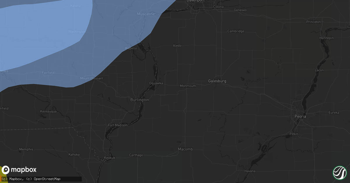 Hail map in Kirkwood, IL on June 11, 2026