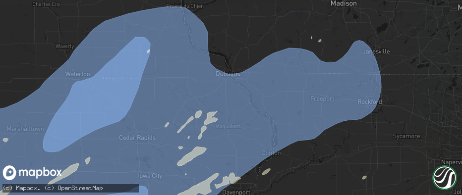 Hail map in La Motte, IA on June 11, 2026