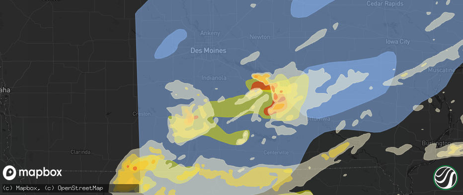 Hail map in Lacona, IA on June 11, 2026