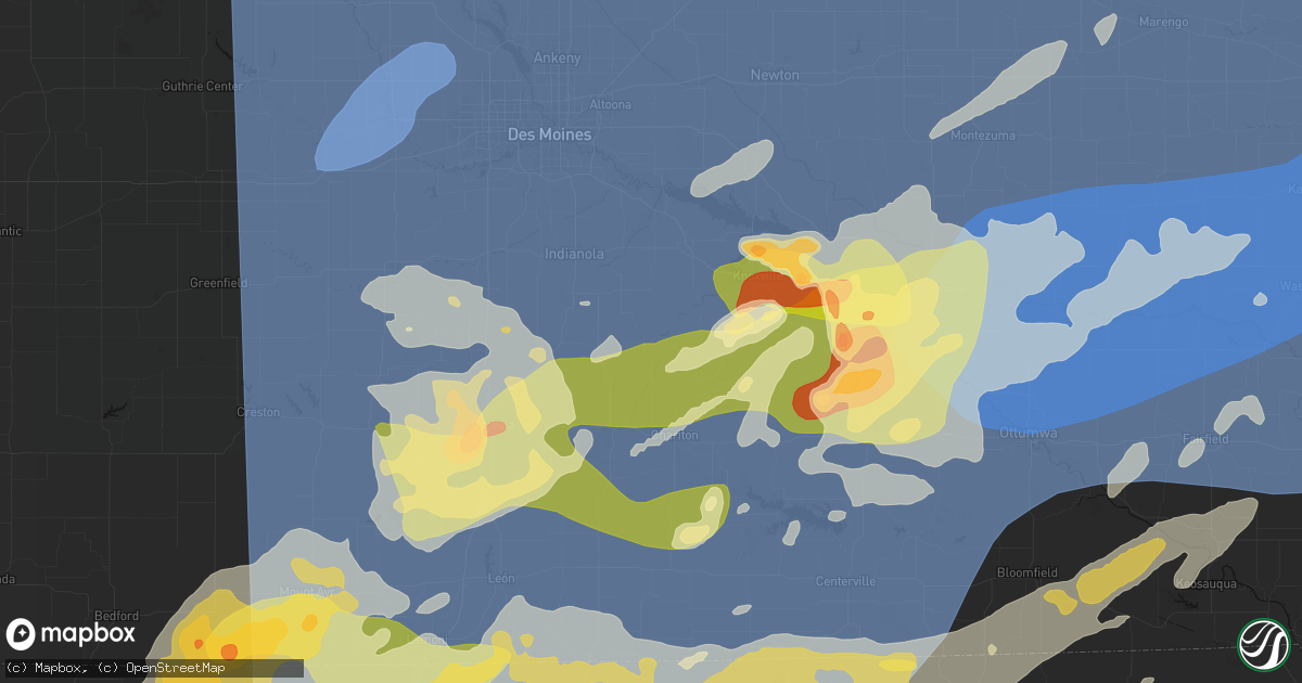 Hail map in Lacona, IA on June 11, 2026