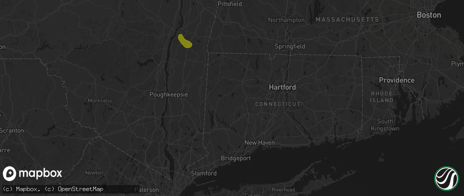 Hail map in Lakeside, CT on June 11, 2026