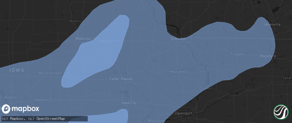 Hail map in Langworthy, IA on June 11, 2026