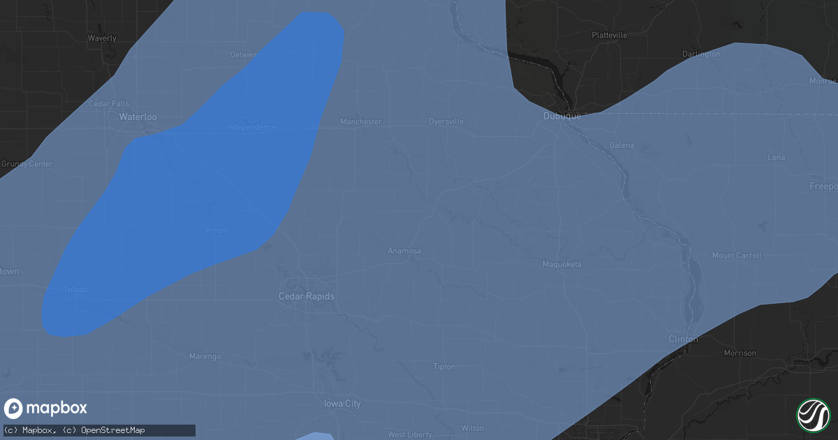 Hail map in Langworthy, IA on June 11, 2026