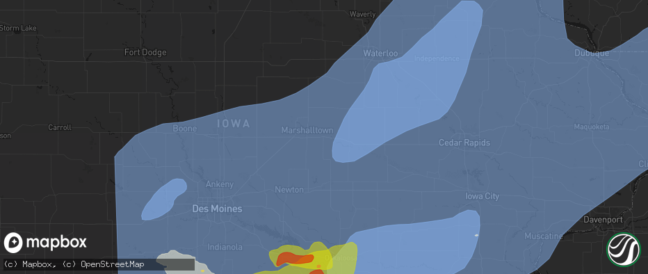 Hail map in Le Grand, IA on June 11, 2026