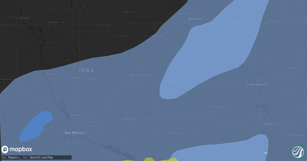 Hail map in Le Grand, IA on June 11, 2026