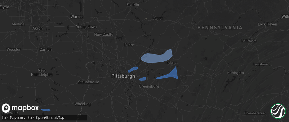 Hail map in Leechburg, PA on June 11, 2026