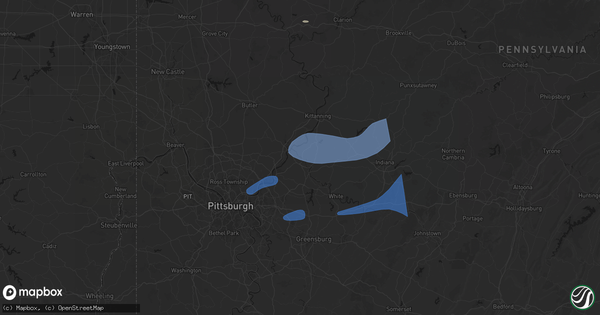 Hail map in Leechburg, PA on June 11, 2026