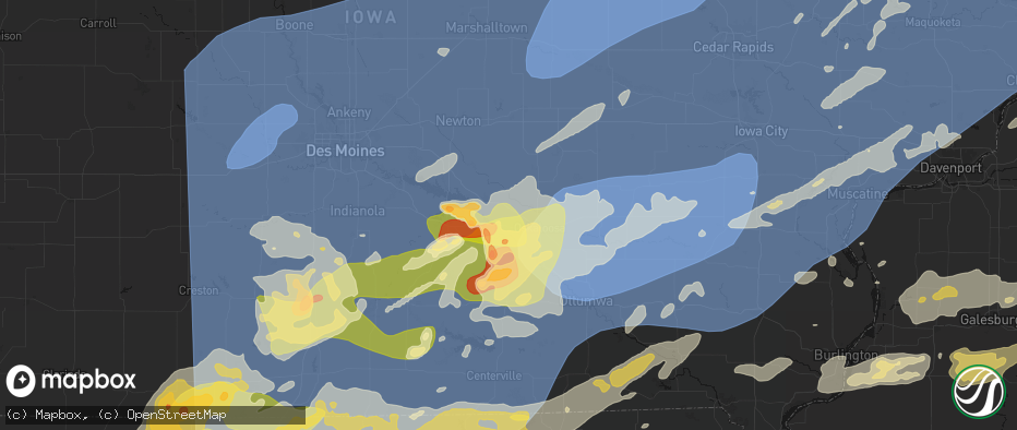Hail map in Leighton, IA on June 11, 2026