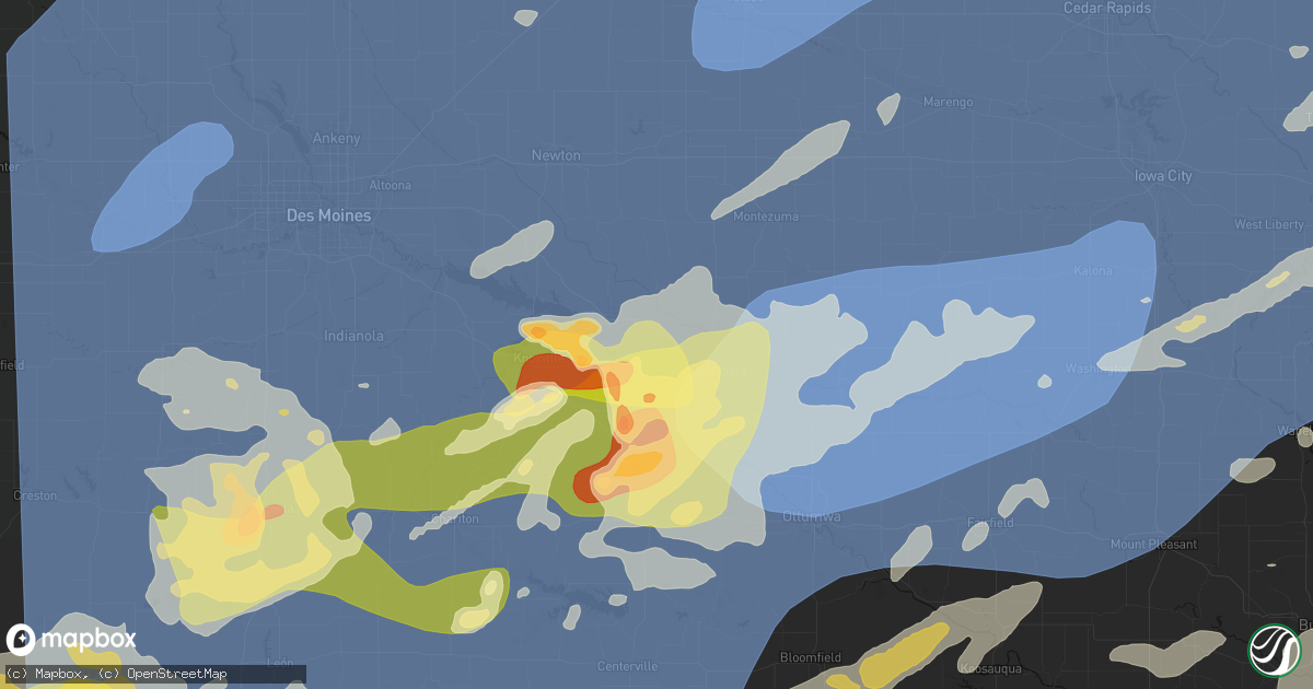 Hail map in Leighton, IA on June 11, 2026
