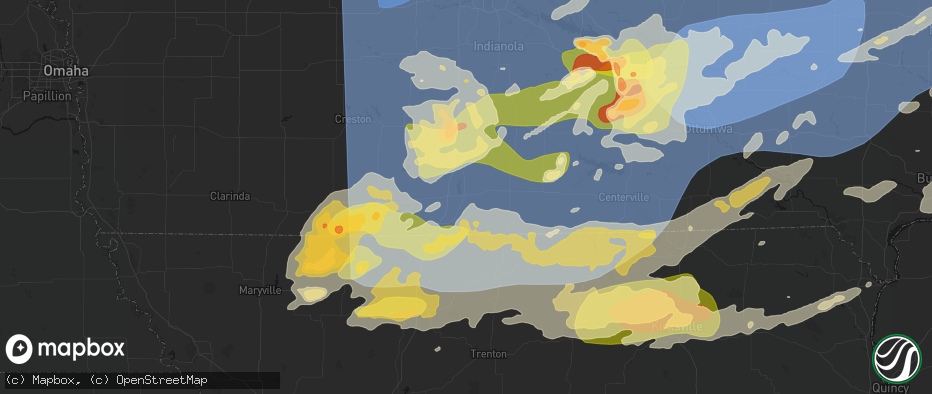 Hail map in Leon, IA on June 11, 2026