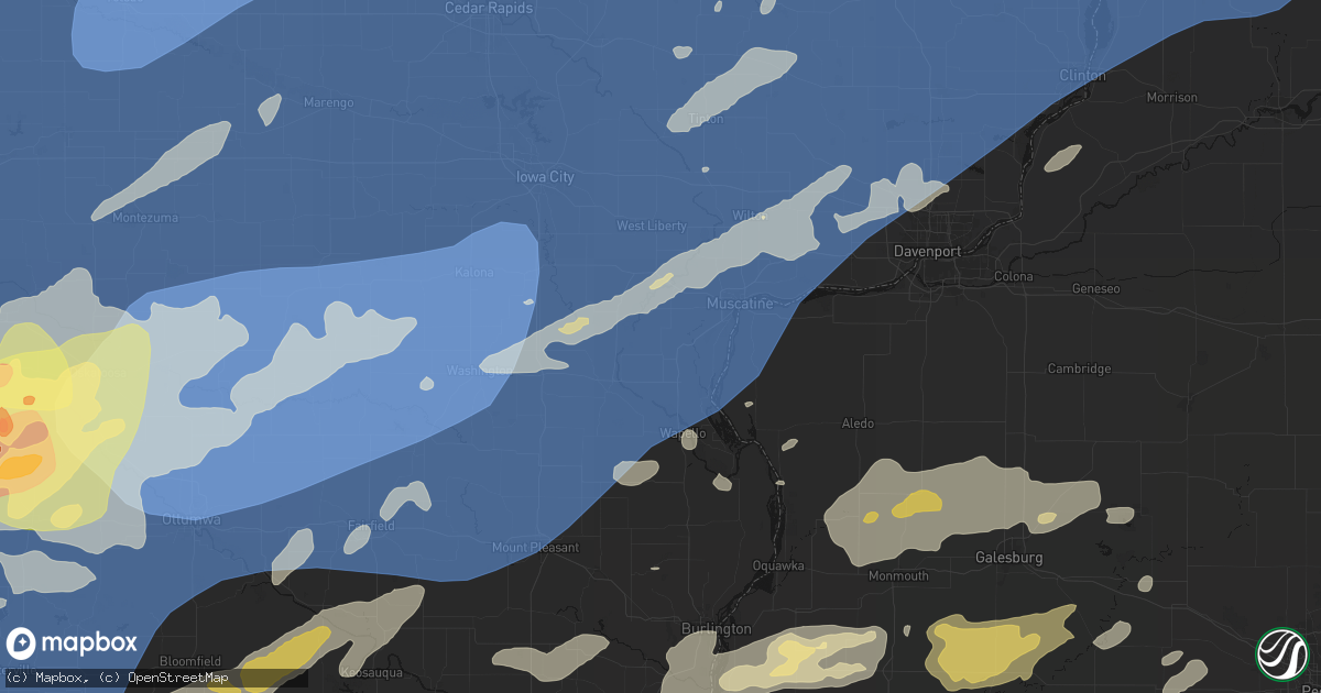 Hail map in Letts, IA on June 11, 2026