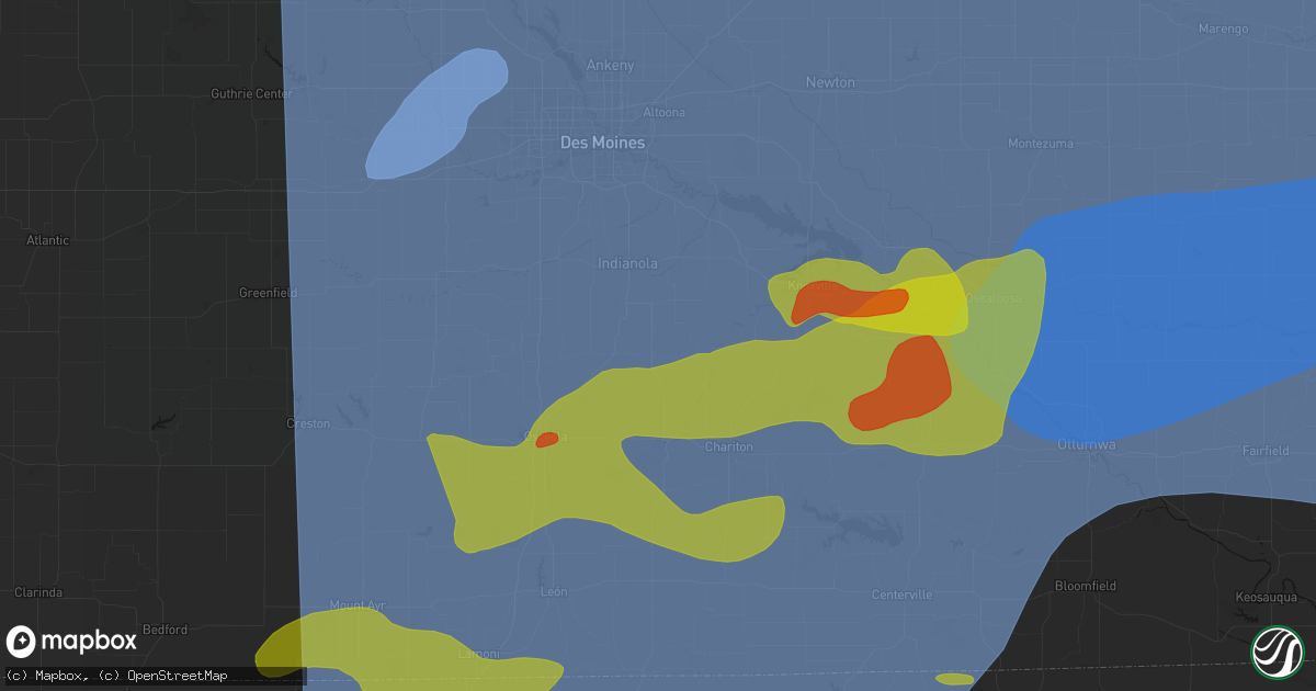 Hail map in Liberty Center, IA on June 11, 2026
