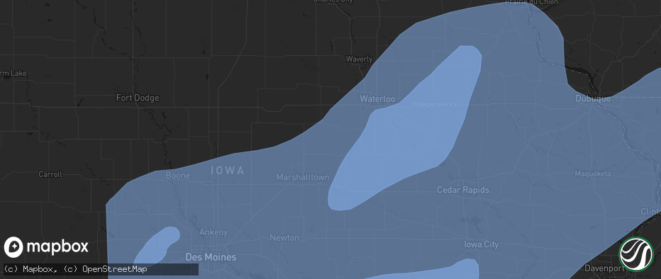 Hail map in Lincoln, IA on June 11, 2026