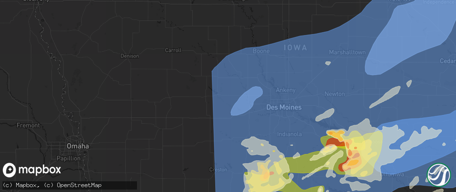 Hail map in Linden, IA on June 11, 2026