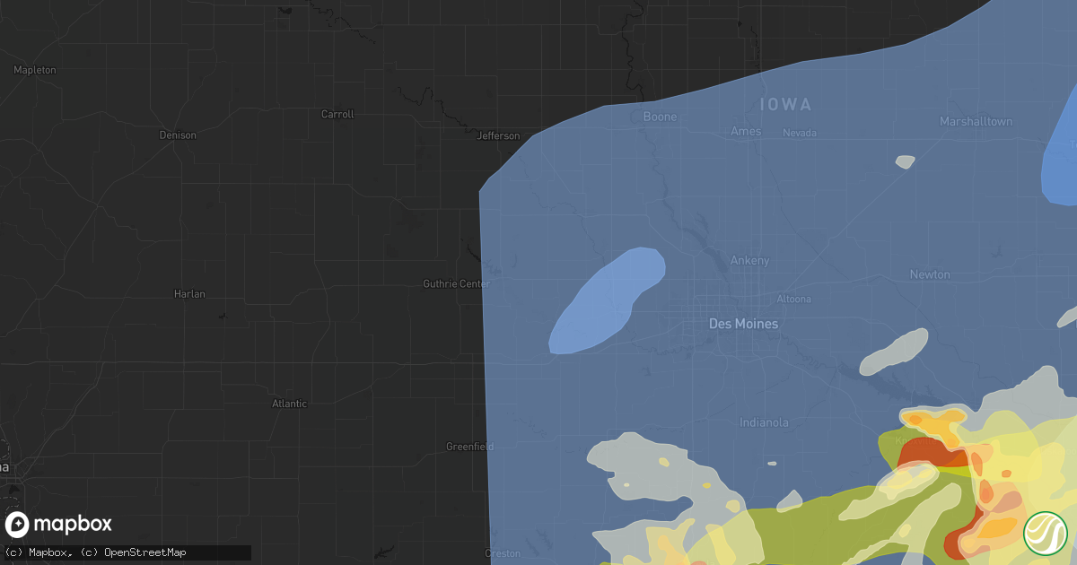 Hail map in Linden, IA on June 11, 2026