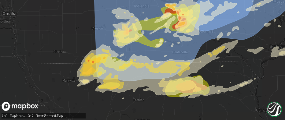 Hail map in Lineville, IA on June 11, 2026
