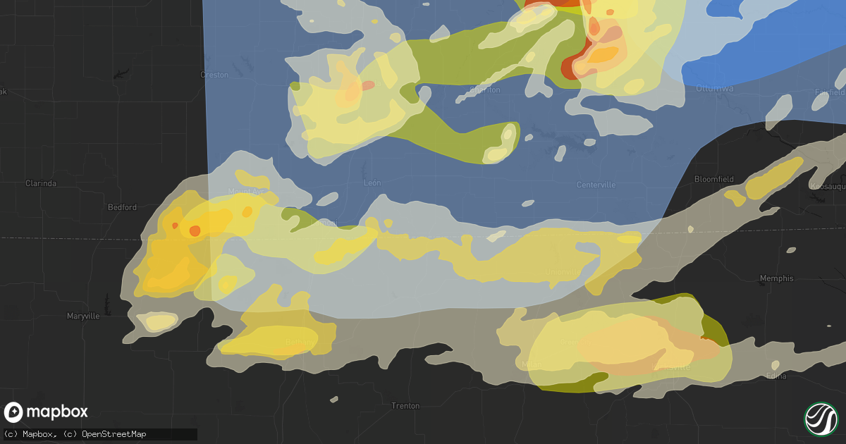Hail map in Lineville, IA on June 11, 2026
