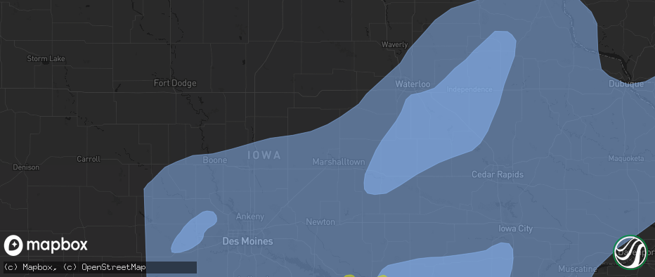 Hail map in Liscomb, IA on June 11, 2026