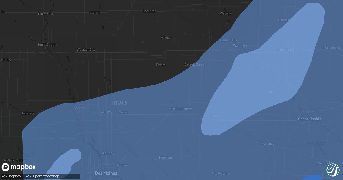 Hail map in Liscomb, IA on June 11, 2026