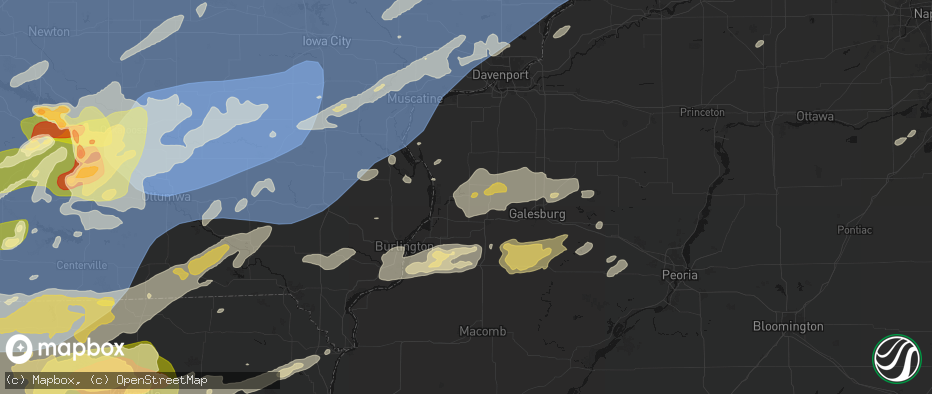 Hail map in Little York, IL on June 11, 2026