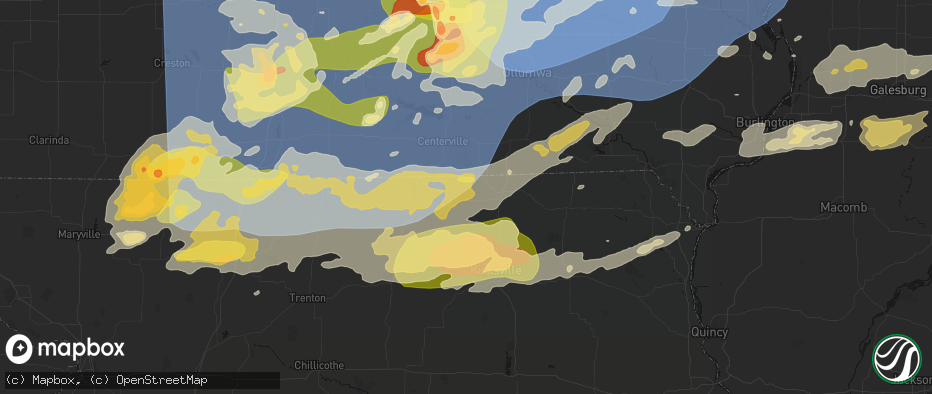 Hail map in Livonia, MO on June 11, 2026