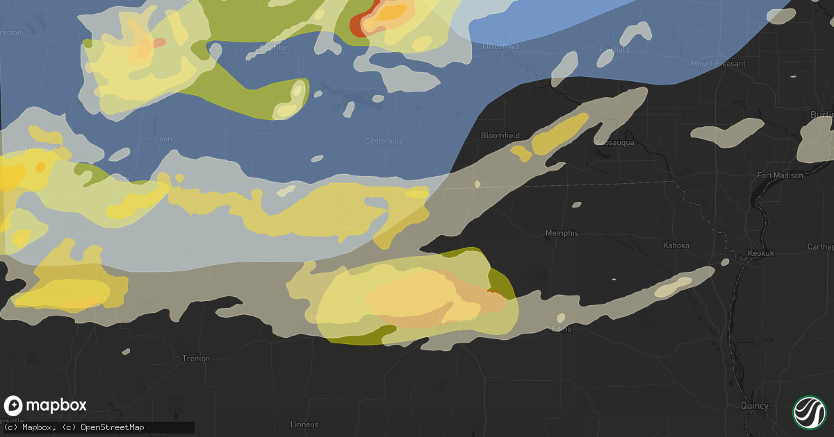 Hail map in Livonia, MO on June 11, 2026