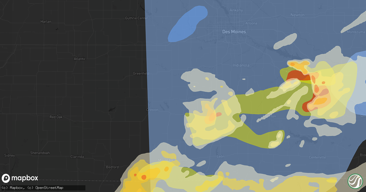 Hail map in Lorimor, IA on June 11, 2026