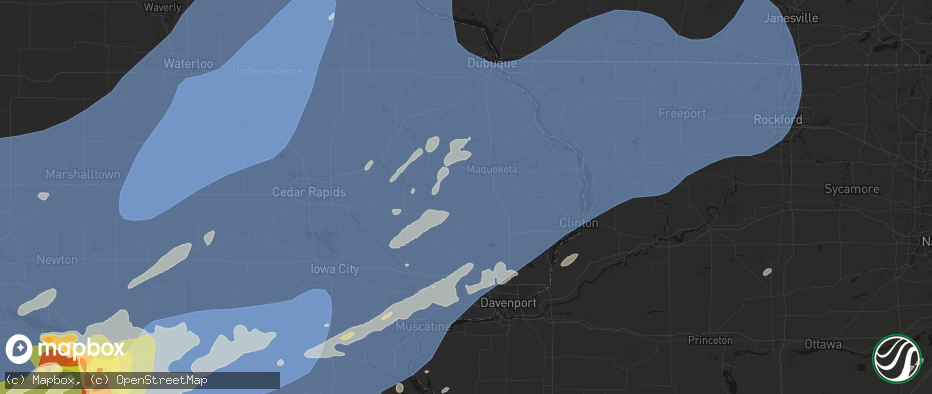Hail map in Lost Nation, IA on June 11, 2026