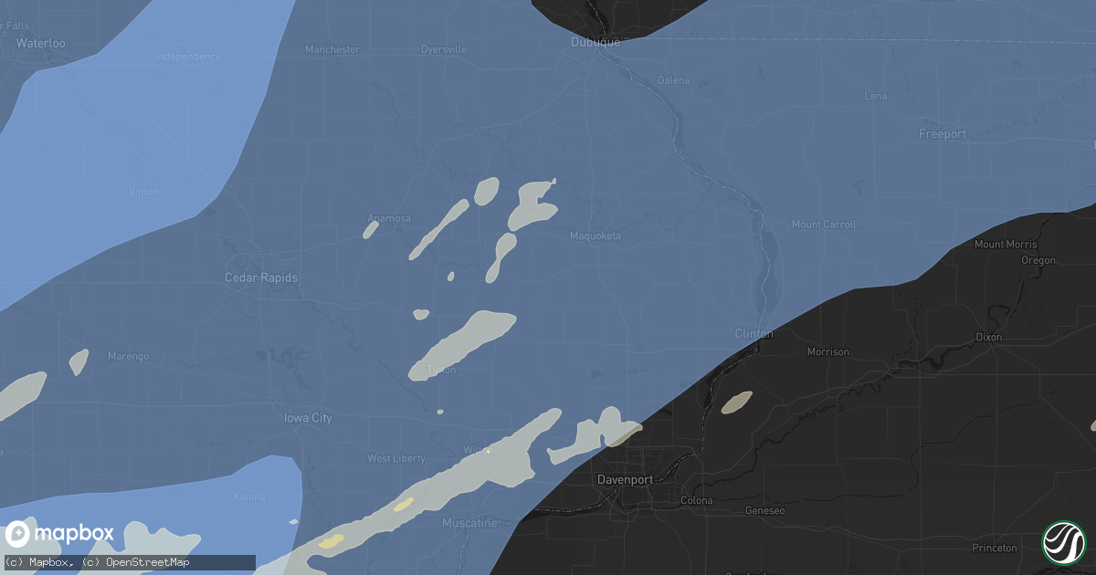 Hail map in Lost Nation, IA on June 11, 2026