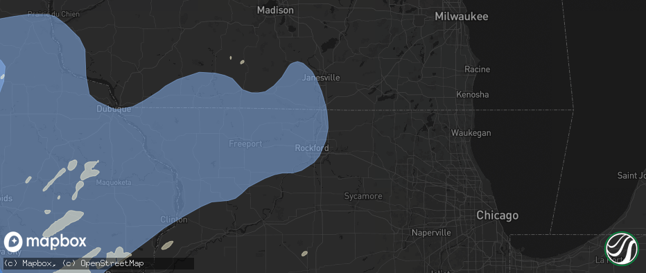Hail map in Loves Park, IL on June 11, 2026