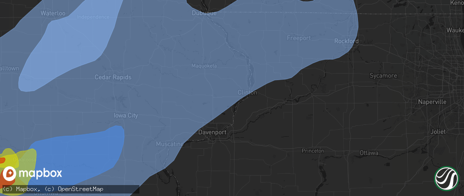 Hail map in Low Moor, IA on June 11, 2026
