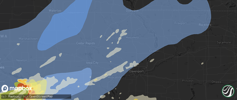 Hail map in Lowden, IA on June 11, 2026