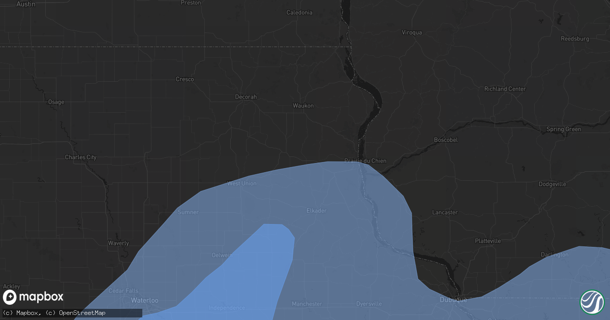 Hail map in Luana, IA on June 11, 2026