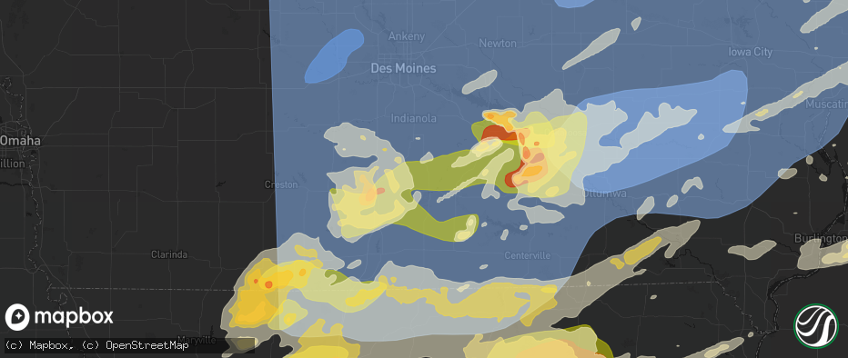 Hail map in Lucas, IA on June 11, 2026