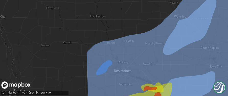 Hail map in Luther, IA on June 11, 2026