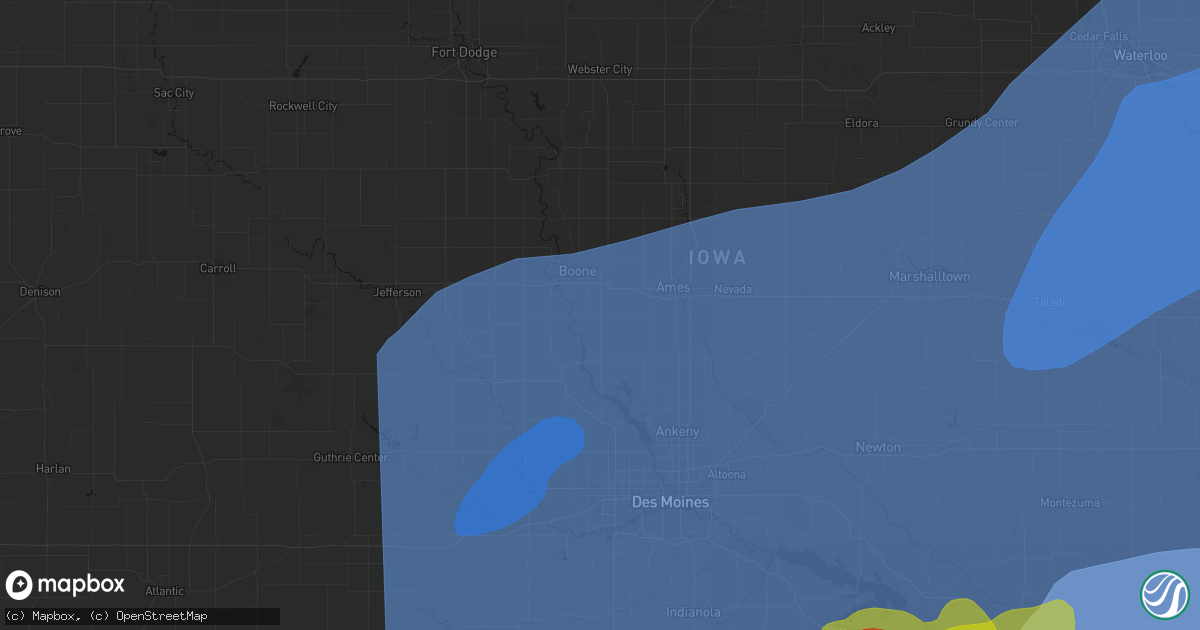 Hail map in Luther, IA on June 11, 2026