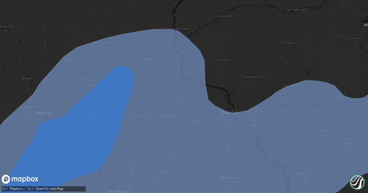 Hail map in Luxemburg, IA on June 11, 2026