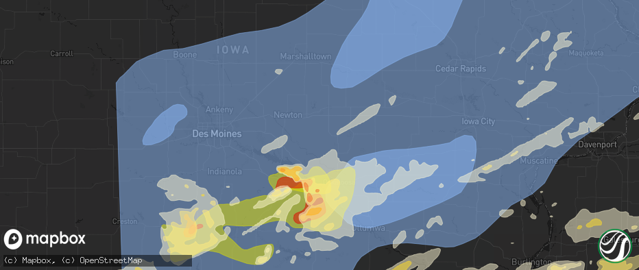 Hail map in Lynnville, IA on June 11, 2026