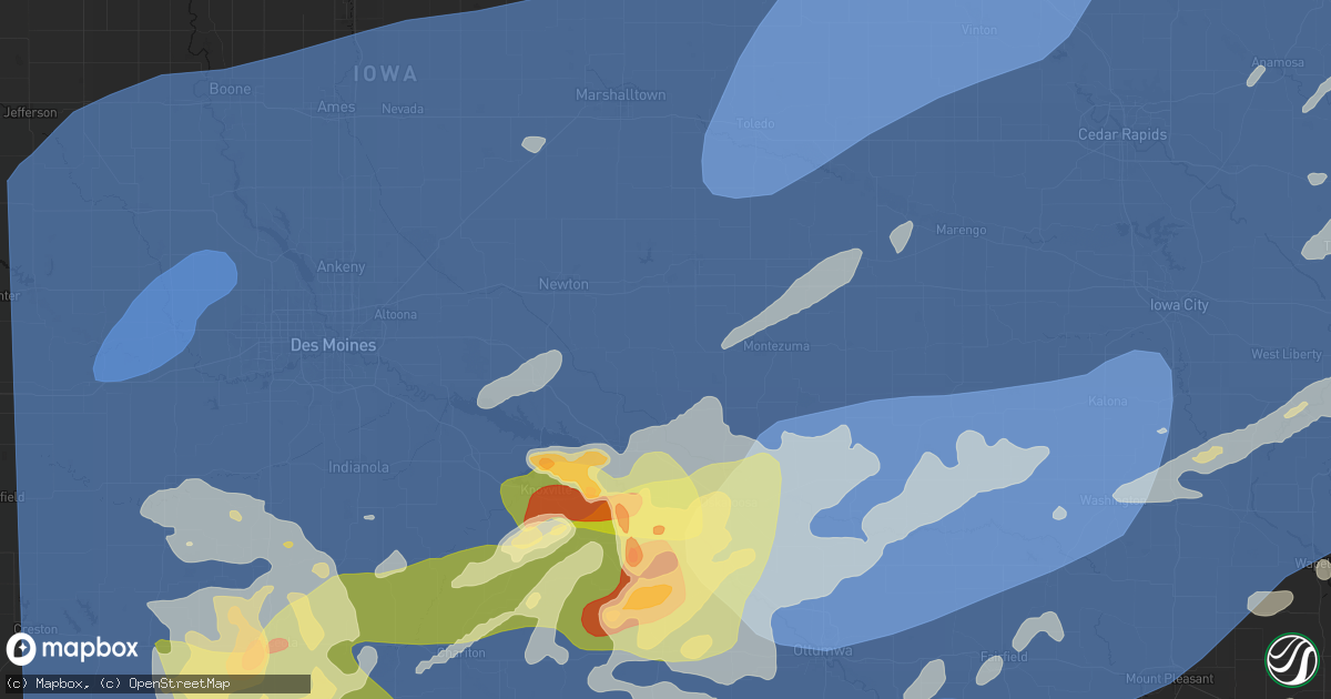 Hail map in Lynnville, IA on June 11, 2026