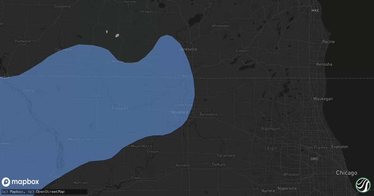 Hail map in Machesney Park, IL on June 11, 2026