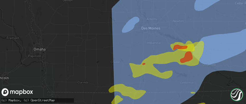 Hail map in Macksburg, IA on June 11, 2026